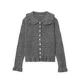 thumbnail image 3 of Weiqiqre Fall Sweaters for Women Cardigan Sweaters Ruffle Button Down Knit Fall Sweater Long Sleeve Soft Cardigan Tops, 3 of 10