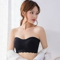 thumbnail image 2 of Bigersell T Shirt Bras Clearance Underwire Sports Bras for Women Convertible Bra Style R4214 V-Neck Padded Bras Pull-On Bra Closure Women's Plus Size Workout Sports Bras Black M, 2 of 9