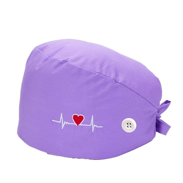 Operating Hats Nurses Gourd-shaped Long-time Service Pure Color Dull Polish Assorted Colors Buttons Christmas Day Bouffant Caps 10
