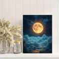 thumbnail image 2 of Qisvanset 12x16 Inch 2D Flat Framed Canvas Art, Full Moon Starry Cloud Mystical Nature Home Wall Art Decor, 2 of 5