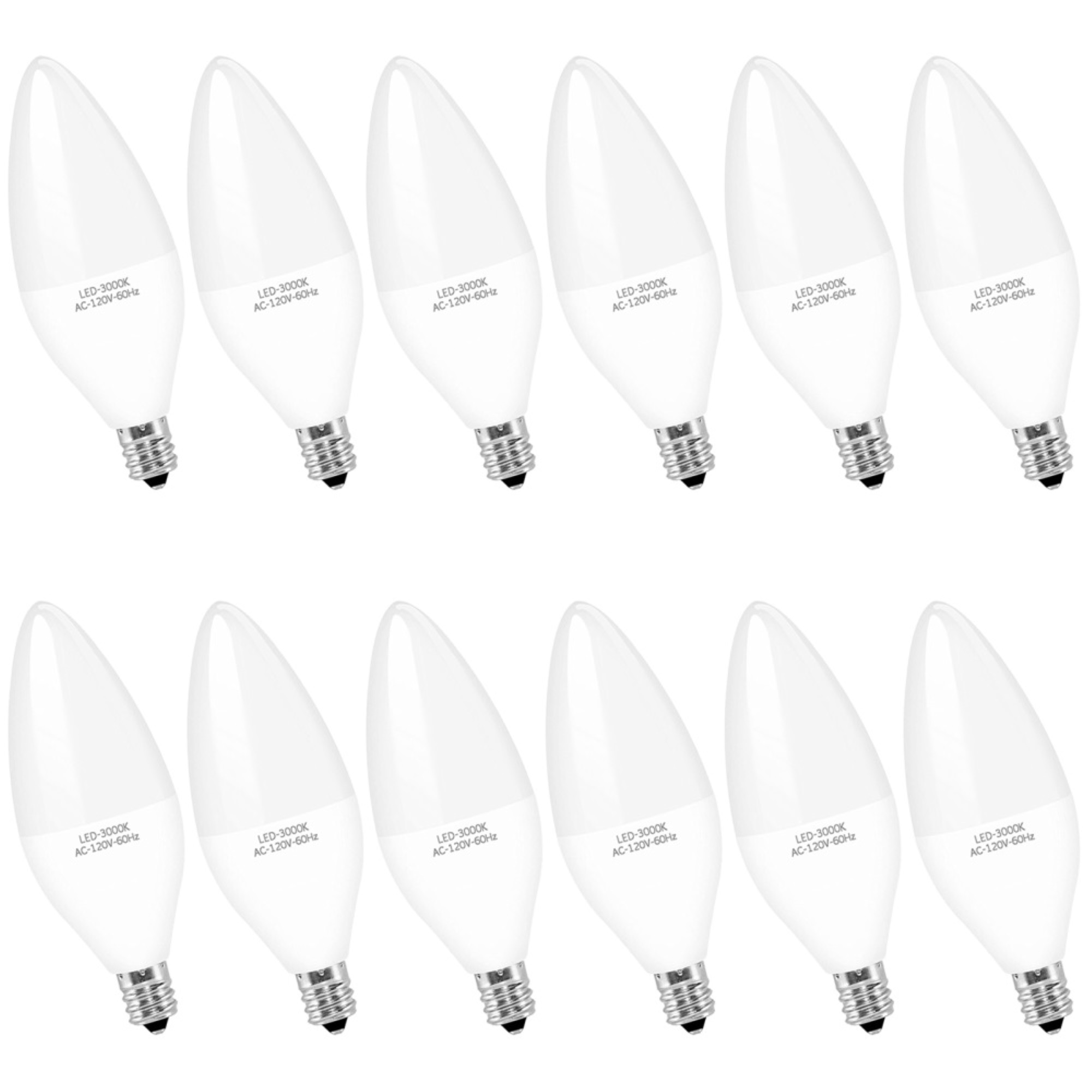 WELLHOME LED B11(C37) 4W 40 Watt Equivalent Light Bulbs, E12 Candelabra