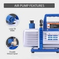 thumbnail image 2 of VIVOHOME 110V 1/4 HP 3.5CFM Single Stage Rotary Vane Air Vacuum Pump and R134a AC Manifold Gauge Set Kit with Thermometer Carry Bag for HVAC Air Conditioning Refrigeration Recharging, 2 of 7
