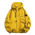 thumbnail image 5 of akafmk Mens Waterproof Jacket Hooded Windproof Rain Coat with Multiple Pockets for Hiking Outdoor Climbing, 5 of 6