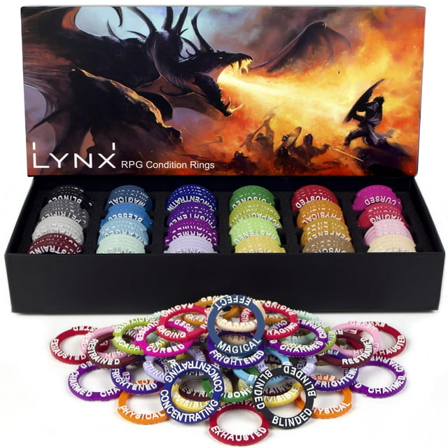 DND Miniatures Condition Markers - 96 Rings to Track 24 Different Status & Spell Effects for RPG/DND Minis Like Dungeons and Dragons 5th Edition & Pathfinder Perfect DnD Gifts &