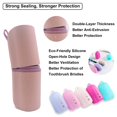 thumbnail image 5 of Travel Toothbrush Case with 5 Pack Silicone Toothbrush Covers, Portable Trips Wash Cup Holder Storage&nbsp;&nbsp;for Travel, Business, Home, Camping, School Supplies(Pink), 5 of 7