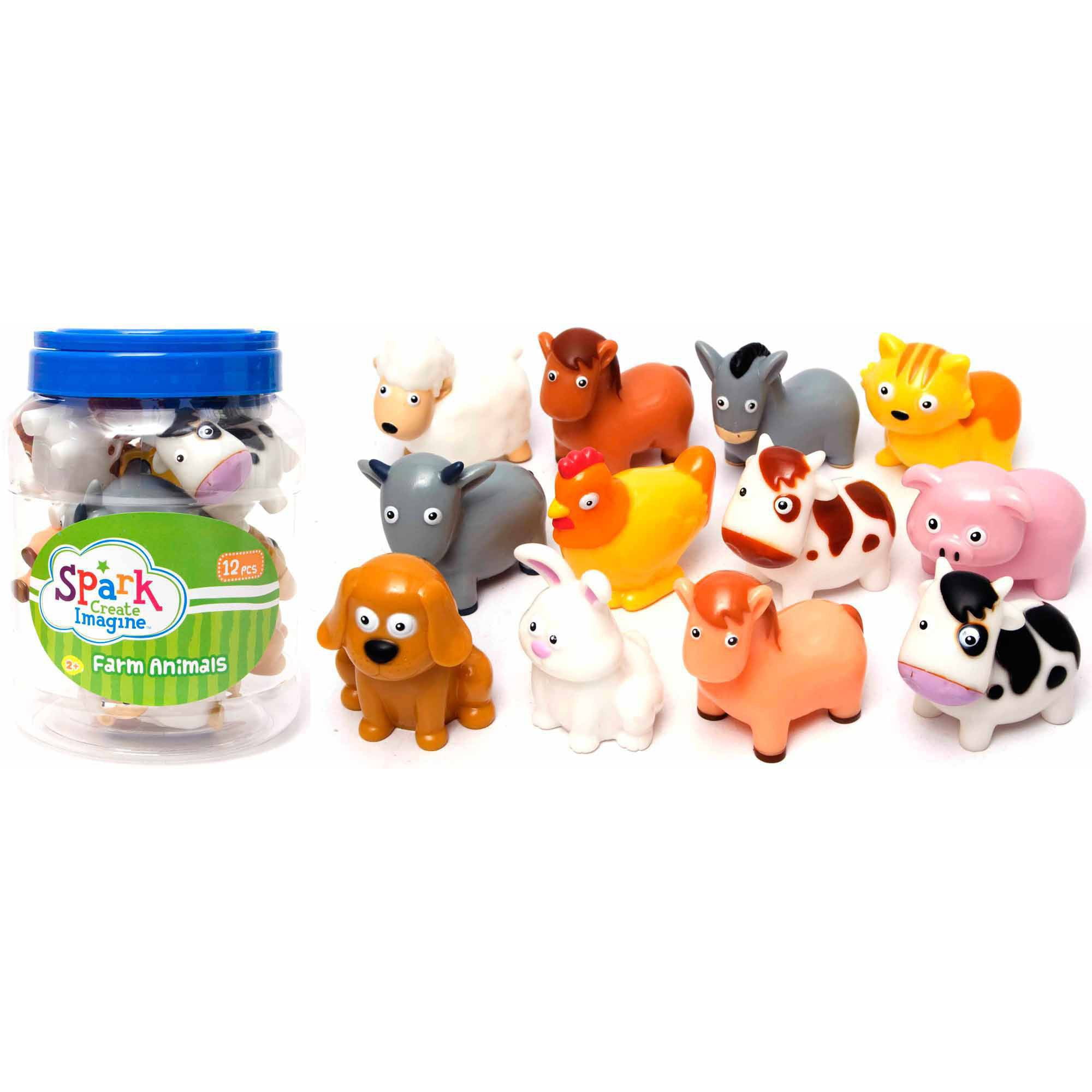 Tub of 48 Plastic Toy Farm Animals Great for Party Bags Brand New 