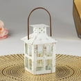thumbnail image 3 of Kate Aspen Mini Decorative Lanterns - Set of 6 - Vintage Metal Lantern Candle Holders for Wedding Centerpiece, Home Decor and Party Favor (White), 3 of 8