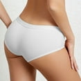 thumbnail image 3 of GEWSEY Women's Cotton Underwear Mid Waisted Ladies Panties Soft Full Coverage Briefs (White, L), 3 of 4