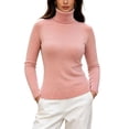thumbnail image 3 of Womens Sweaters Classic Long Sleeve Turtleneck Lightweight Soft Sweaters Casual Basic Stretchy Slim Fit Knitted Pullover Tops,Sizes M-3XL, 3 of 8