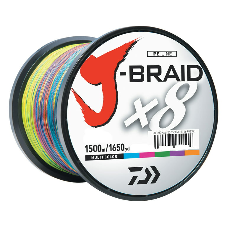 Daiwa J-Braid X8 Bulk Spool 1500M Multi-Color 30 lb. Test 