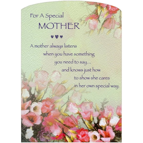 Designer Greetings Sparkling Flowers Die Cut Z-Fold Birthday Card for a Special Mother