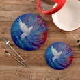 thumbnail image 2 of Bird in Painting Trivet Mats Pot Holders Cotton Woven Non-Slip Heat Resistant for Hot Pots Pans Pats for Cooking Baking Set of 2, 2 of 7