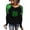 #02-Green, variant on Craaazy St Patricks Day Shirts Womens Long Sleeve Shamrock Printed Round Neck Tops Gifts