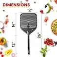 thumbnail image 4 of TKC 12", 8" Perforated Pizza Peels - Professional Aluminum Pizza Turning peel - Long Handle Metal Pizza Spatula for Indoor and Outdoor - Lightweight Non-Stick Pizza Turner - Pizza Oven Accessories, 4 of 7