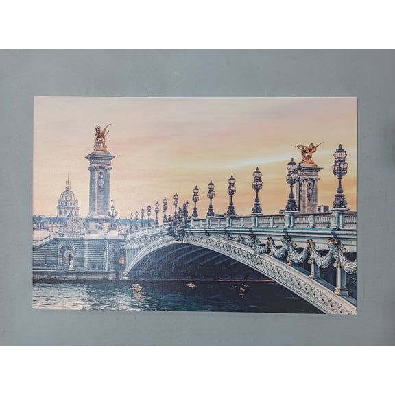 Paris Landscape Wall Art, View Printed Canvas, Landscape Poster, Alexandre III Bridge, Paris Travel Canvas Art, Sunset In Paris Canvas Art, Canvas Wall Decor - Rolled Canvas