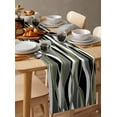thumbnail image 6 of ERUNPONLY Sage Green Stripe Table Runner - 36 Inch Long Grey White Geometric Modern Abstract Cotton and Linen Blended Dress Scarves Farmhouse Table Runner for Kitchen Dining, Coffee Table, 13"x36", 6 of 8