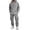124#Gray, variant on Mens Pullover Hoodie 2 Piece Outfit Cargo Jogger Sweatpants Matching Fleece Sweatsuit Tracksuit With Functional Pockets For Travel Training Use