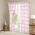 thumbnail image 3 of Manfei Modern Minimalist Checkered Curtains and Drapes Pack of 2 (52x63 Each),Pink Cartoon Alphabet L Black Out Curtains, 3 of 6