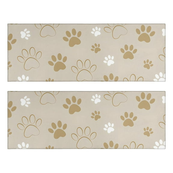 Kitchen Rugs Sets Of 2,Dog Paw Footprint Anti Fatigue Kitchen Mat Rugs Non Slip Washable,Decorative Kitchen Floor Mats for Kitchen,Sink,Laundry,17"X47"