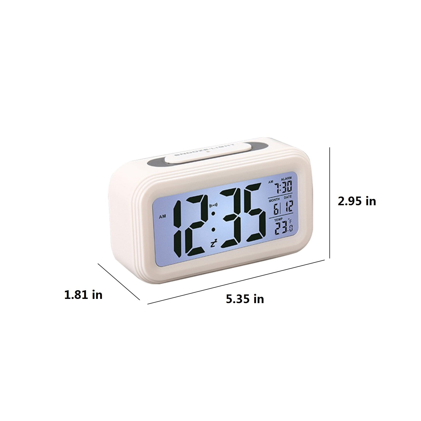3 Set of Digital Alarm Clock With Background Lighting LCD Display Temperature Monitor Snooze Alarm With Smart Clock Calendar