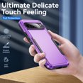 thumbnail image 4 of for Google Pixel 9 Pro XL Case, Dual Layers Shell Hard PC + Soft TPU Back Shell Heavy Duty Military Drop Protection Rugged Shockproof Hybrid Case for Google Pixel 9 Pro XL, Purple+Black, 4 of 6