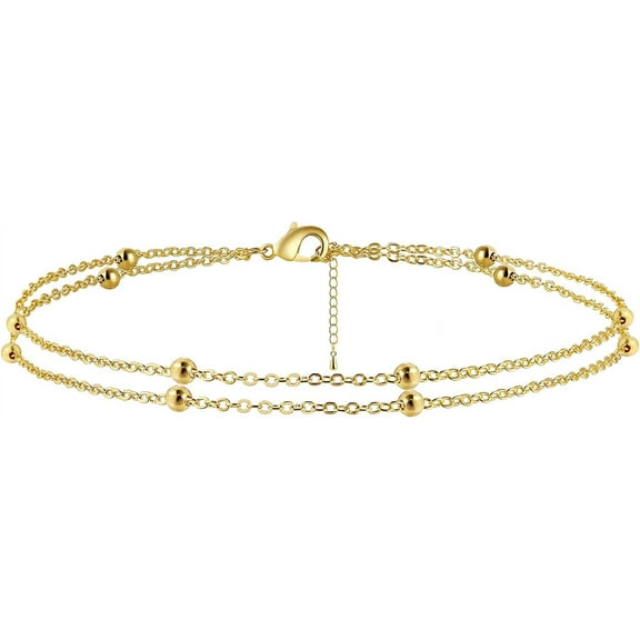 Ankle Bracelets for Women 14k Gold Plated Waterproof Dainty Anklets for Women Adjustable Size Jewelry Gifts for Women