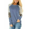 thumbnail image 2 of DODOING Womens Tunic Tops Color Block Long Sleeve Leopard Print Tops Round Neck Striped Loose Casual Shirts T Shirt Tops, 2 of 2