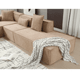 thumbnail image 6 of Modular Living Room Sofa Set - Modern Minimalist L-Shaped Sofa with Italian Tofu Block Design, Terry Cloth Fabric, Left-Hand Facing, Light Brown, 6 of 9