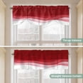 thumbnail image 5 of Red Ombre Waves Tie Up Valance Curtains for Windows, Kitchen Curtains Window Treatments, Abstract Art Gradient Modern Short Window Shades Valances for Bedroom Bathroom Cafe 42"x12", 5 of 8