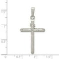 thumbnail image 2 of 925 Sterling Silver Polished and Textured Inri Religious Faith Cross Pendant Necklace 33x22mm Wide Pendant for Women, 2 of 2