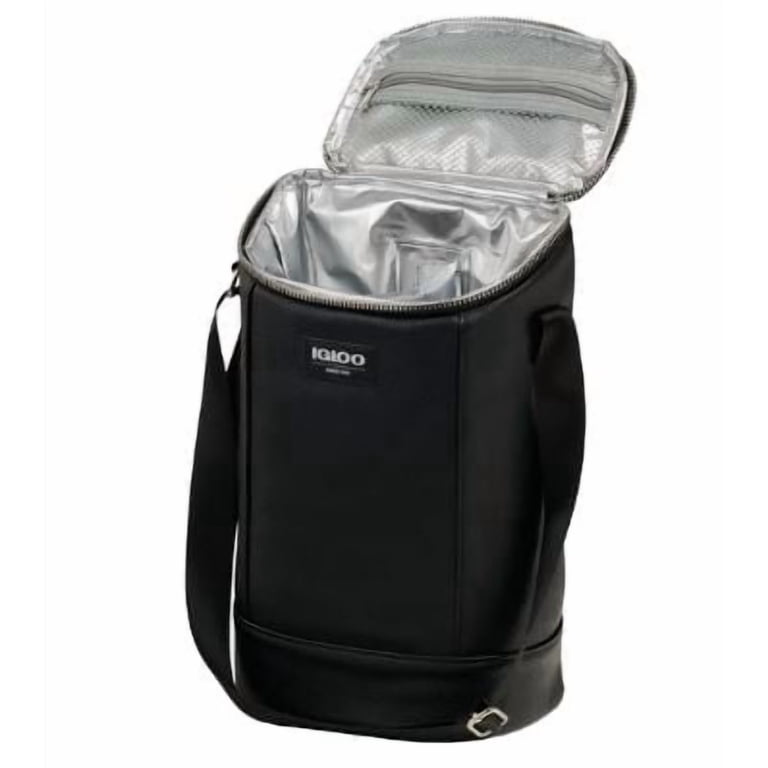 Igloo Luxe 2 Bottle Insulated Wine Tote Cooler Bag Black Faux Leather NWT ❄️ NEW IGLOO Insulated Luxe Cooler Bag at Costco! This  main image 3