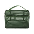 thumbnail image 1 of Bolsas de maquillaje de cuerda de gran capacidad de 1 pieza para vacaciones y viajes de negocios, tela de malla verde, 1 of 1