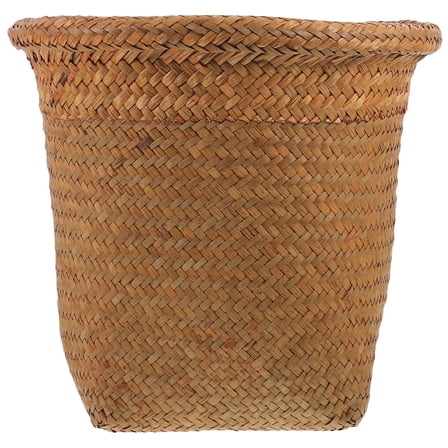 Soimiss Brown Rattan Laundry Basket for Dirty Clothes and Sundries Organizer