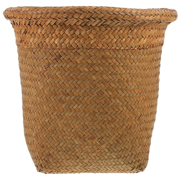 Soimiss Brown Rattan Laundry Basket for Dirty Clothes and Sundries Organizer
