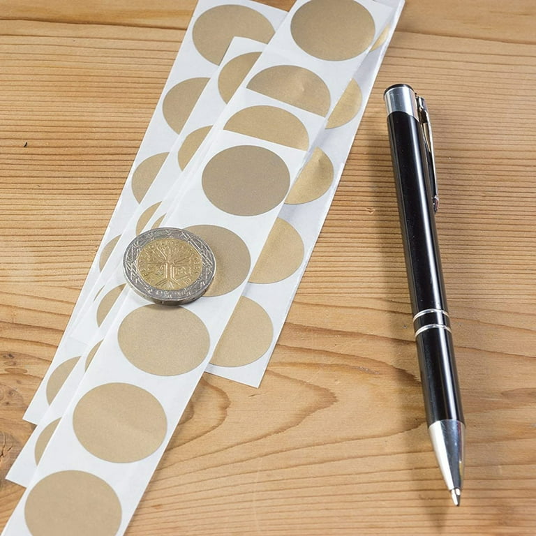 Scratch-off Stickers - 25mm Round Gold Peel and Stick Adhesive