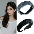 thumbnail image 2 of Elegant Vintage Hair Plush Braided Design Wide Vintage Headbands Hair Decors Comfortable Hair Accessory For Women, 2 of 8