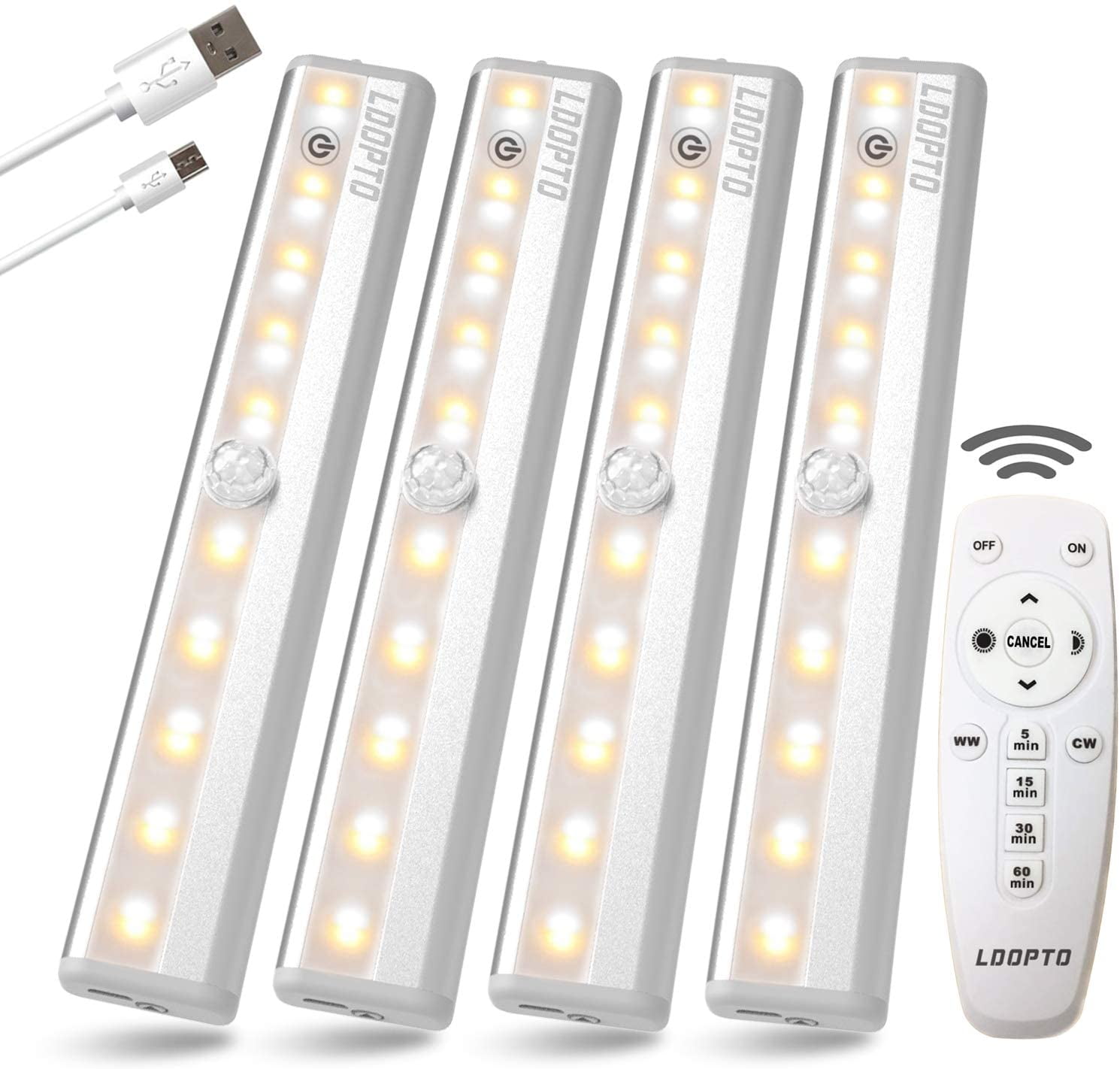 Remote Control Under Lighting 4 Pack 20LED Dimmable