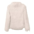 thumbnail image 5 of YDFCWXW Womens Fur Cropped Jacket Fluffy Open Front Long Sleeve Fashion Warm Shaggy Short Coat Outerwear White, XL, 5 of 5