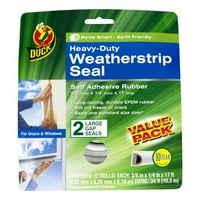 Duck Brand Heavy-Duty Weatherstrip Seal for Large Gaps, 2pk