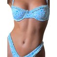 thumbnail image 1 of Txlixc - Conjunto de bikini de verano para mujer, 2 piezas, sin mangas, sin espalda, sujetador acolchado + tanga floral de cintura baja Txlixc Moda, 1 of 2