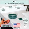 thumbnail image 5 of Amelia Beauty | 1/2in, Green, Elastic Rubber Band Pony Tail Holders | Made in USA, Ideal for Ponytails, Braids, Twists, Dreadlocks, Styling Accessories for Women, Men and Girls | 500 Pack, 5 of 6