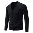 thumbnail image 7 of APEXFWDT Men's V-Neck Cardigan Sweater Long Sleeve Button-Down Knit Outerwear, Casual Layering Jacket,L,Black, 7 of 7