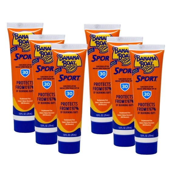 Ultra Sport Sunscreen SPF 30 - Heat, Sweat & Waterproof Sunscreen for Swimming & Sport Activities as Sun Block | Non Greasy Sunscreen in Breathable Formula | 1 OZ Per Pack, Pack of 6