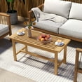 thumbnail image 4 of Gymax 36''Patio Coffee Table Solid Wood Coffee Table w/ Slatted Tabletop Natural, 4 of 10