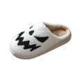 thumbnail image 3 of Xfvqtps Fuzzy Slippers for Women Halloween Ghost Slippers Holiday Fluffy Warm Plush Slippers Winter Indoor Bedroom Soft Cozy Home Non-Slip White, 3 of 5