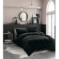 thumbnail image 2 of Soft and Cozy Solid Duvet Cover with Matching Sham, Button Closure & Corner Ties, 3-Piece Set, Full/Queen, Black, 2 of 5