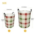 thumbnail image 3 of LNWH Laundry Basket, Christmas Plaid Noel Pattern Foldable Laundry Hamper with Handles Waterproof, Small Size, 3 of 8