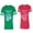 Men Green / Women Red, variant on Boyfriend Girlfriend Fiance Husband Wife Unisex Couple Matching Cotton Jersey style T-Shirt Contrasting stripes on sleeves (Men Green / Women Black) (Men S / Women S)