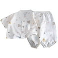 thumbnail image 3 of Soft Cloud Print Summer Pajama Set For Girls And Boys Comfortable Short Sleeve Loungewear For Toddler, 3 of 3