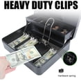 thumbnail image 4 of Caja de efectivo, 11.8l x 9.5w x 3.5h pulgadas, negra, caja de efectivo con bandeja de dinero y cerradura con llave con 4 ranuras para billetes y 5 monedas, caja de seguridad grande con llave, ca, 4 of 5